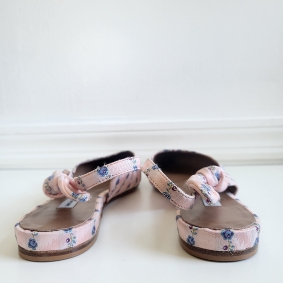 New Tabitha Simmons Floral Jacquard Point-Toe Light Pink Slingback Flats NWT 9.5 - Picture 10 of 11